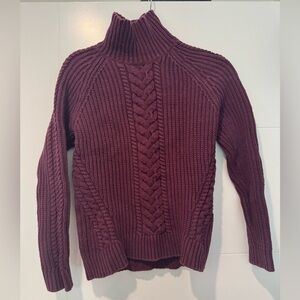 lululemon athletica Maroon Cable Knit Turtleneck Sweater